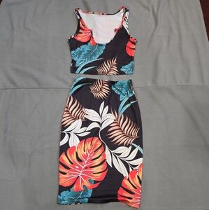 SHEIN 2 piece Top & Skirt Floral Set